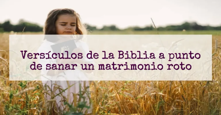 Versículos de la Biblia a punto de sanar un matrimonio roto