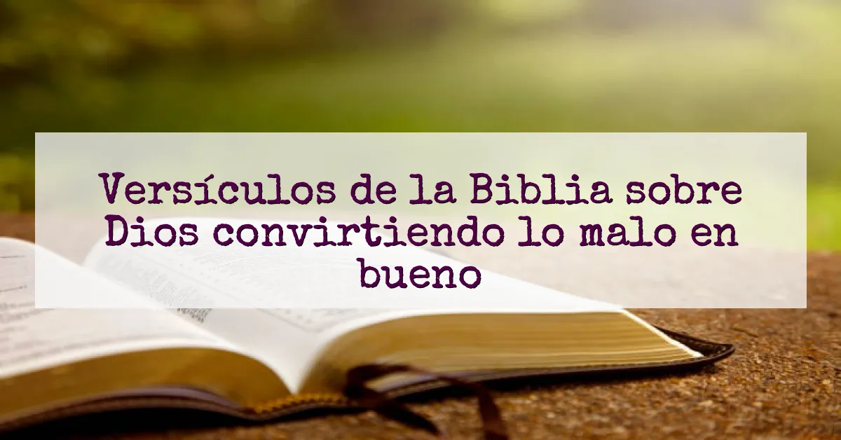Versículos de la Biblia sobre Dios convirtiendo lo malo en bueno