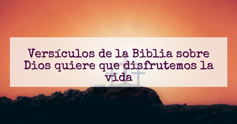 Versículos de la Biblia sobre Dios quiere que disfrutemos la vida