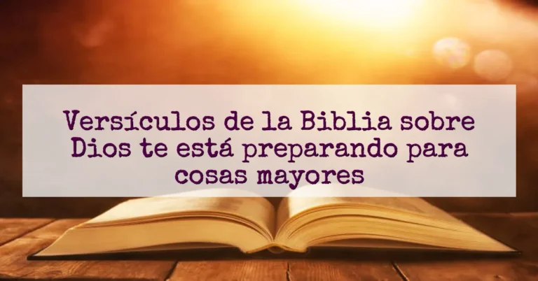 Versículos de la Biblia sobre Dios te está preparando para cosas mayores