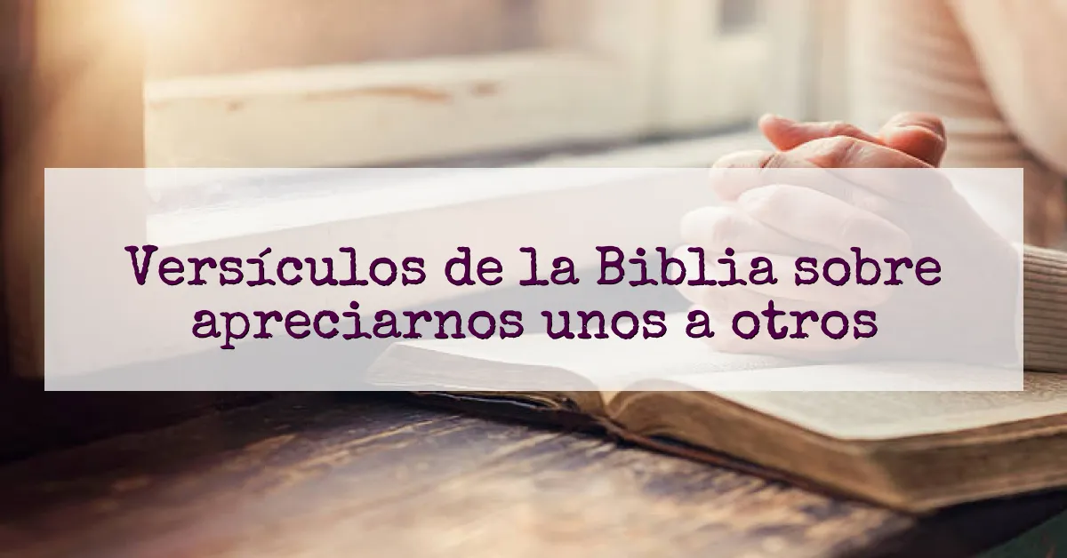 Versículos de la Biblia sobre apreciarnos unos a otros