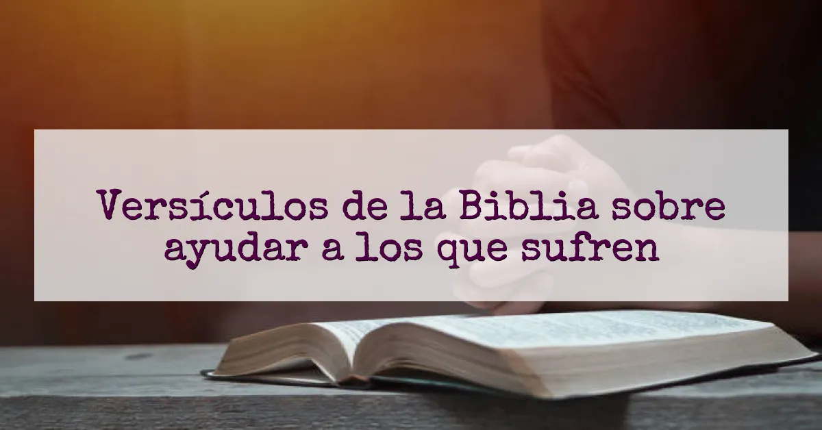 Versículos de la Biblia sobre ayudar a los que sufren