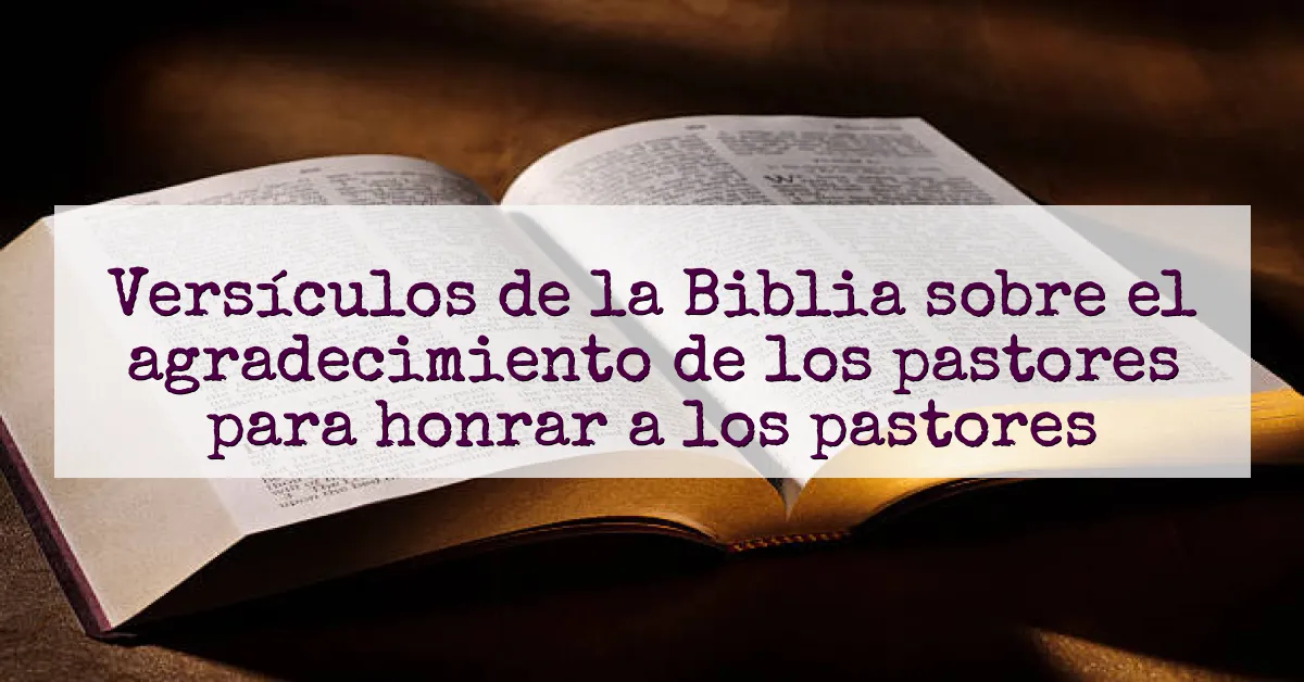 Versículos de la Biblia sobre el agradecimiento de los pastores para honrar a los pastores