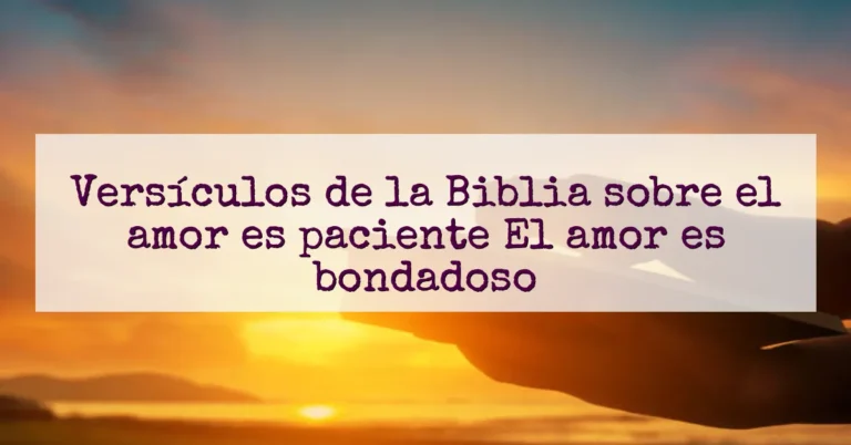 Versículos de la Biblia sobre el amor es paciente El amor es bondadoso