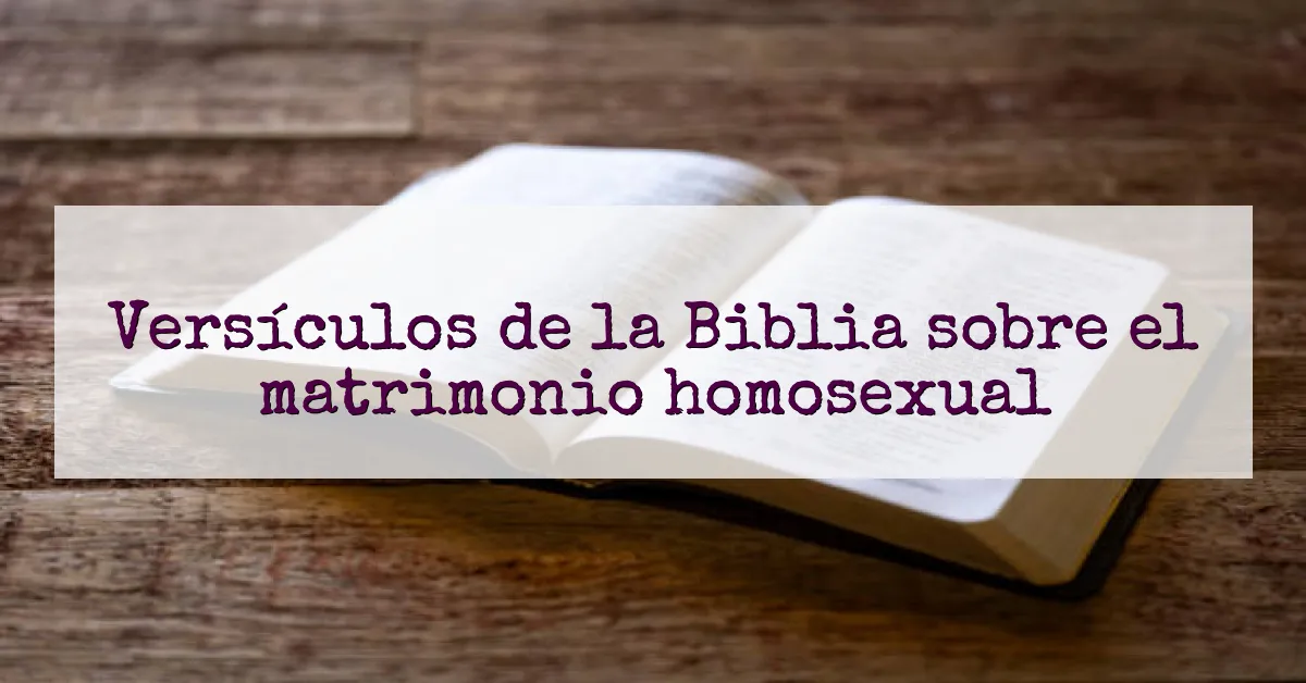 Versículos de la Biblia sobre el matrimonio homosexual