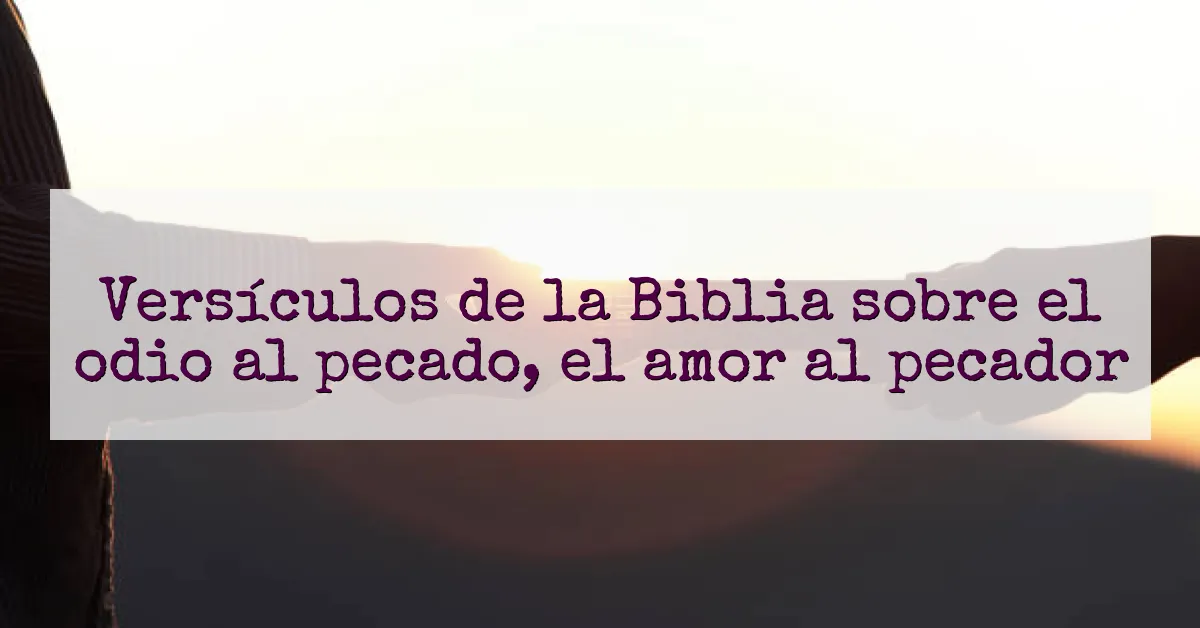 Versículos de la Biblia sobre el odio al pecado, el amor al pecador