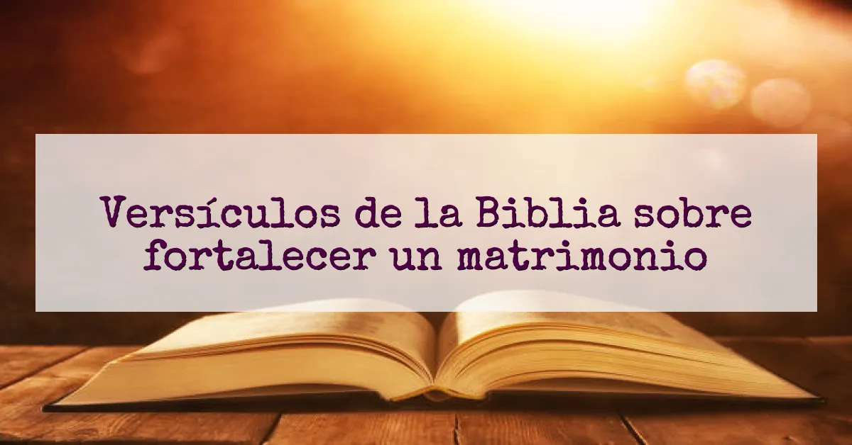 Versículos de la Biblia sobre fortalecer un matrimonio