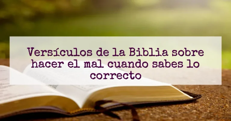 Versículos de la Biblia sobre hacer el mal cuando sabes lo correcto