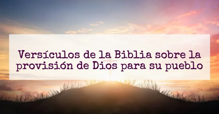 Versículos de la Biblia sobre la provisión de Dios para su pueblo