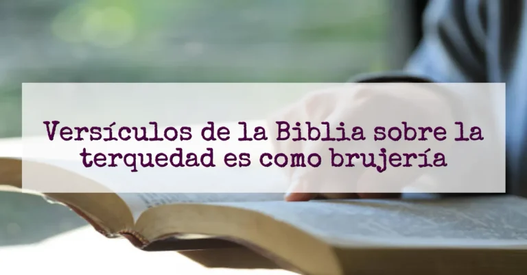 Versículos de la Biblia sobre la terquedad es como brujería