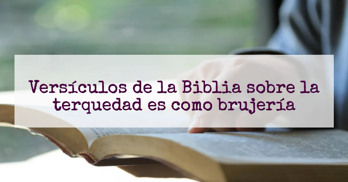 Versículos de la Biblia sobre la terquedad es como brujería
