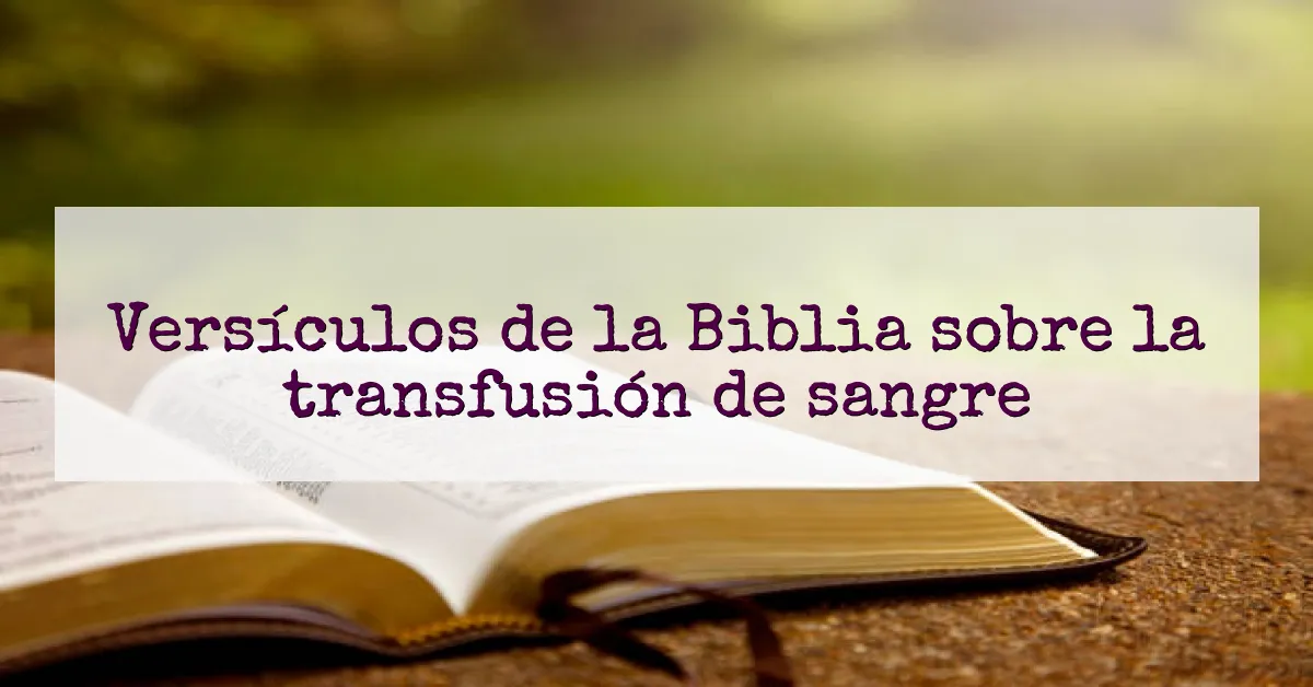 Versículos de la Biblia sobre la transfusión de sangre