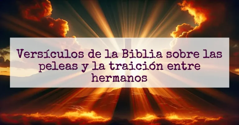 Versículos de la Biblia sobre las peleas y la traición entre hermanos