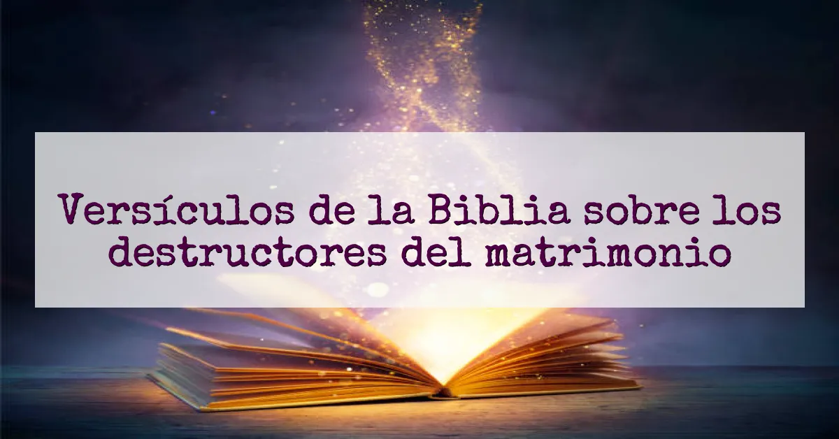 Versículos de la Biblia sobre los destructores del matrimonio