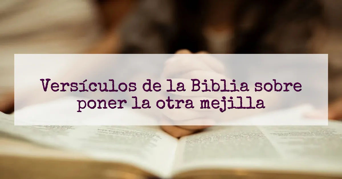 Versículos de la Biblia sobre poner la otra mejilla