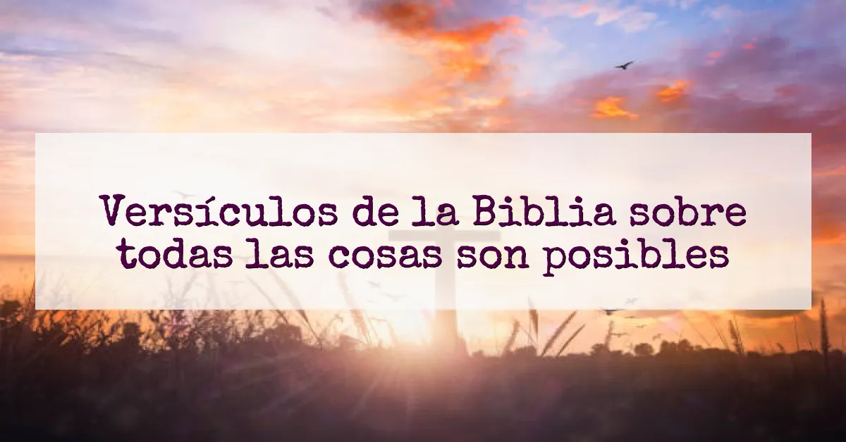Versículos de la Biblia sobre todas las cosas son posibles