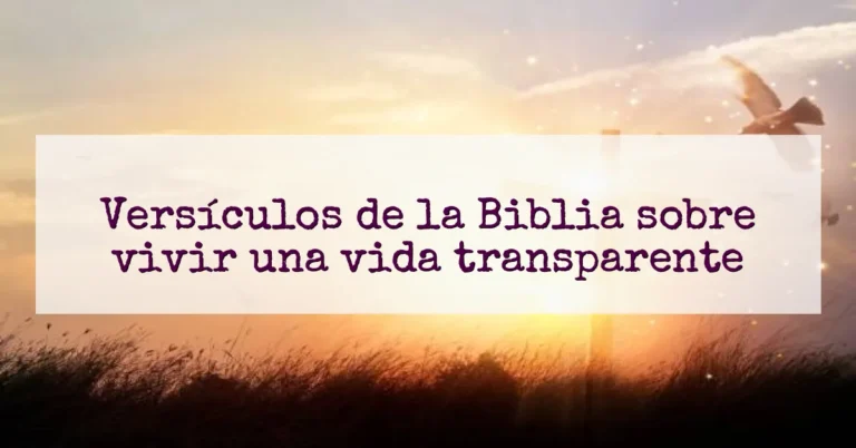 Versículos de la Biblia sobre vivir una vida transparente